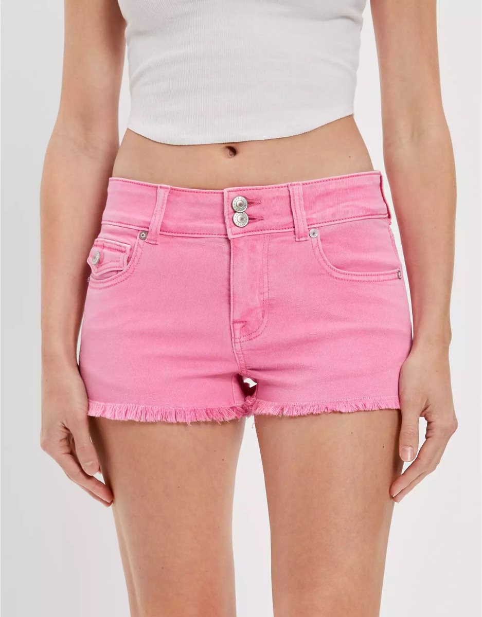 Shorts American Eagle AE Ne(x)t Level Twill Low-Rise Rose Femme | ZET-66372925